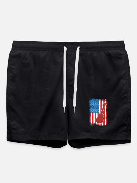 4. Juli USA Ukulele - Badeshorts - Schwarz