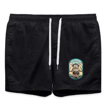 Illustration Entrance Pena Palace, Sintra, Portugal - Swim Trunks - black - Front - AI Model Male 185 light (185cm)