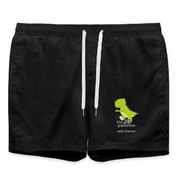dino bin 29 - Badeshorts - Schwarz - Vorne - AI Model Male 185 light (185cm)