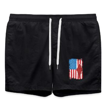 Crème glacée 4 juillet USA - Short de bain - noir - Devant - AI Model Male 185 light (185cm)