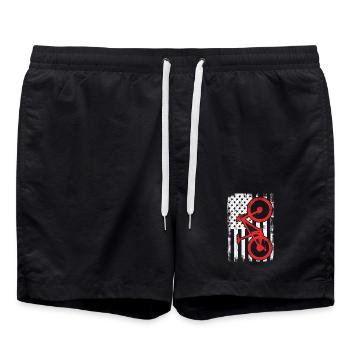 Vététiste américain patriote - Short de bain - noir - Devant - AI Model Male 185 light (185cm)