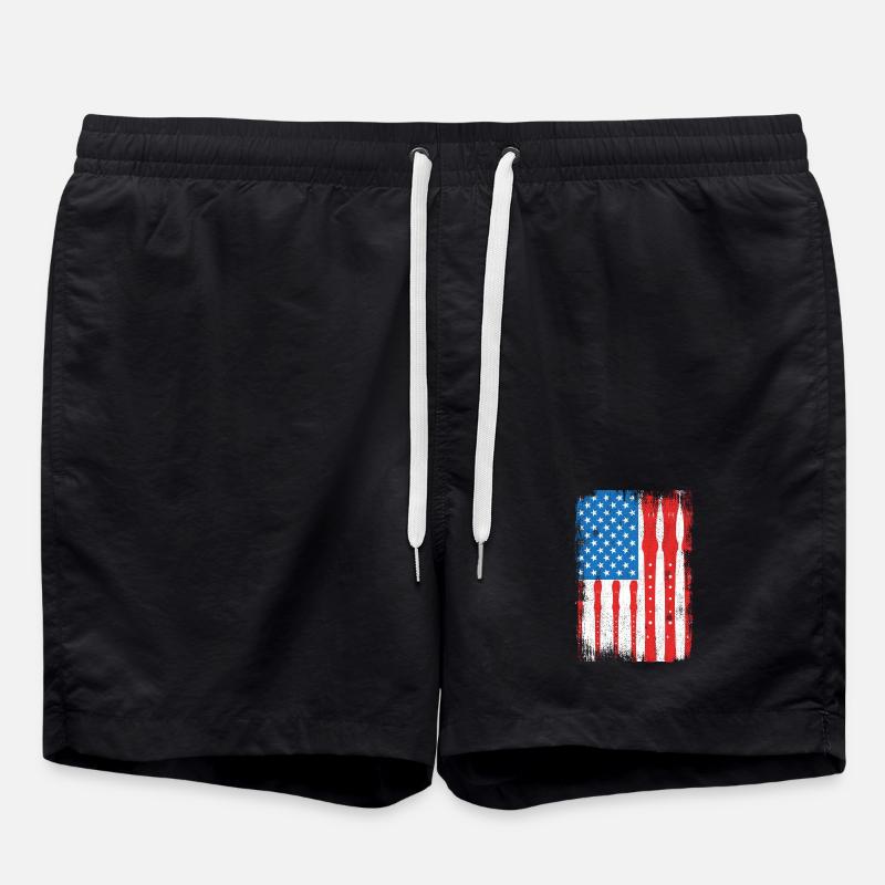 4. Juli USA Flöte - Badeshorts - Schwarz