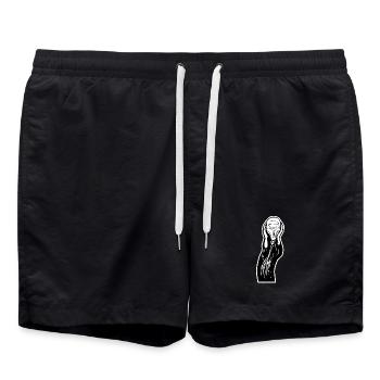 Visage crié - Short de bain - noir - Devant - AI Model Male 185 light (185cm)