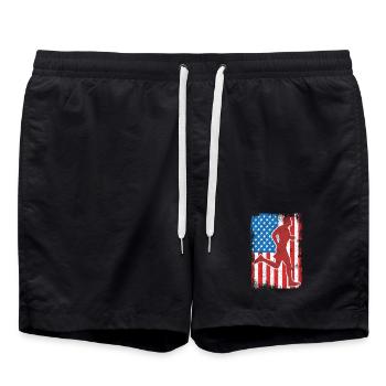 4 juillet USA Running - Short de bain - noir - Devant - AI Model Male 185 light (185cm)