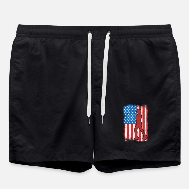 4 juillet Roller Skating USA - Short de bain - noir