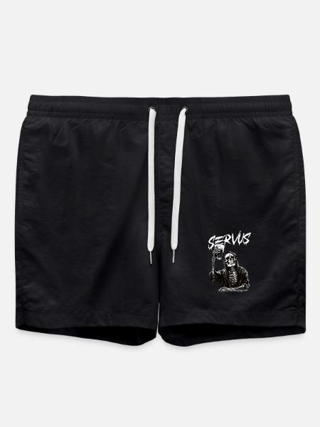 Grim Reaper with beer - Swim Trunks - black