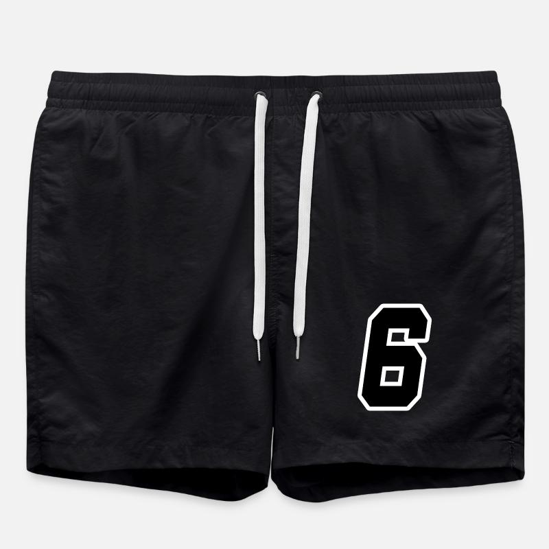 Nummer sechs 6 - Badeshorts - Schwarz