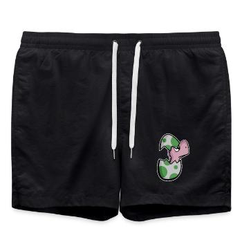 Dinosaure oeuf Dino bébé Motif - Short de bain - noir - Devant - AI Model Male 185 light (185cm)