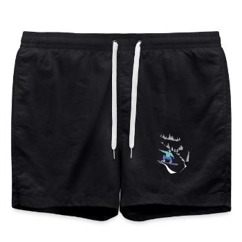 Snowboard, Wintersport - Badeshorts - Schwarz - Vorne - AI Model Male 185 light (185cm)