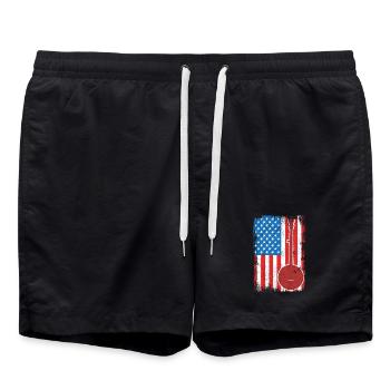 Banjo 4. Juli USA - Badeshorts - Schwarz - Vorne - AI Model Male 185 light (185cm)
