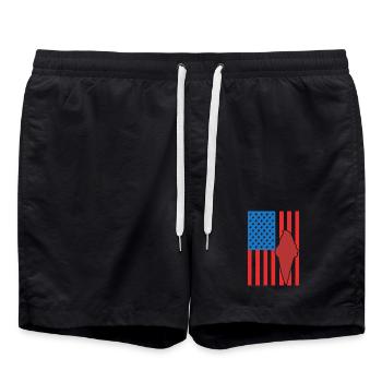 Crème glacée Drapeau des États-Unis - Short de bain - noir - Devant - AI Model Male 185 light (185cm)