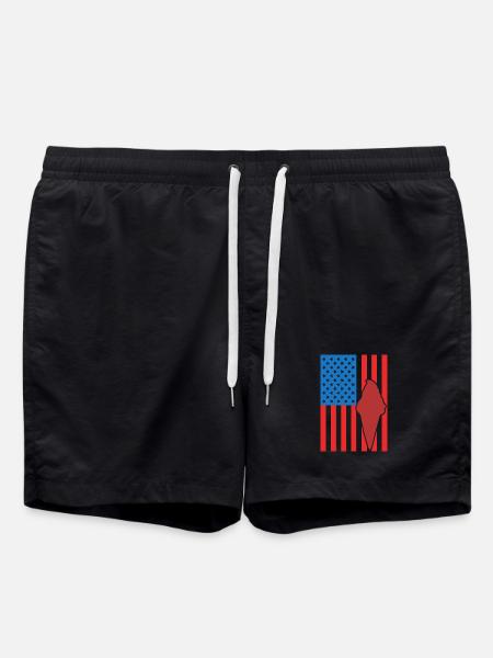 Eiscreme US Flagge - Badeshorts - Schwarz