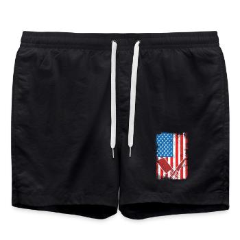 US Flagge Schlachter - Badeshorts - Schwarz - Vorne - AI Model Male 185 light (185cm)