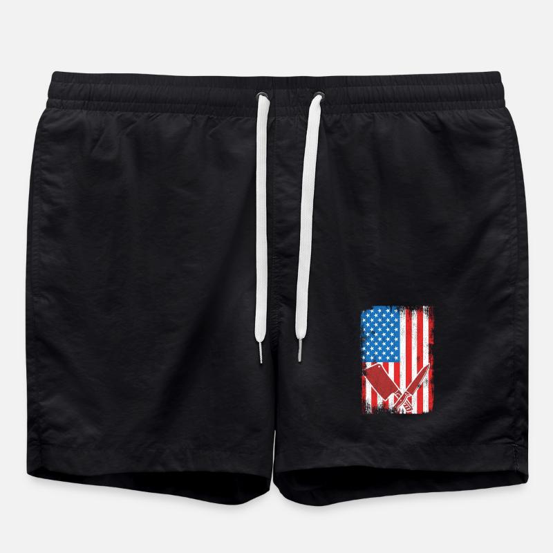 U.S. Flag Butcher - Swim Trunks - black
