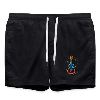 Ukulélé des années 90 - Short de bain - noir - Devant - AI Model Male 185 light (185cm)