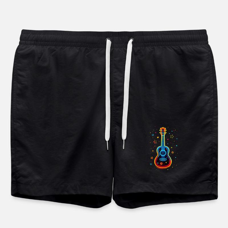 90s Ukulele - Swim Trunks - black