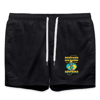 Canard mignon avec planche de surf - Short de bain - noir - Devant - AI Model Male 185 light (185cm)