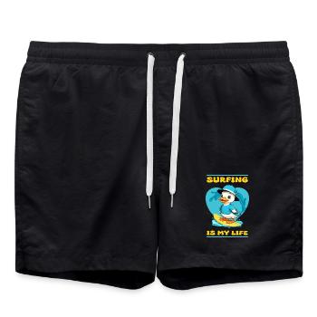 Canard surfeur mignon - Short de bain - noir - Devant - AI Model Male 185 light (185cm)