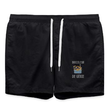 Bricoleur de génie fête des pères - Short de bain - noir - Devant - AI Model Male 185 light (185cm)