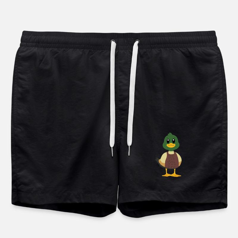Duck Mallard - Swim Trunks - black