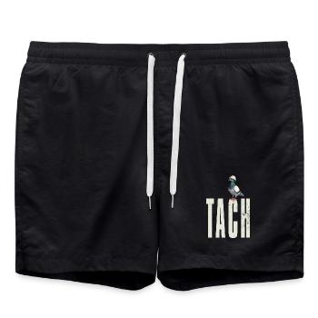 Tach Ruhrpott Taube Begrüßung Traditionell hell - Badeshorts - Schwarz - Vorne - AI Model Male 185 light (185cm)