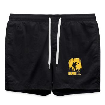 Bergjunkie - Badeshorts - Schwarz - Vorne - AI Model Male 185 light (185cm)