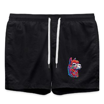 Alpaga - Short de bain - noir - Devant - AI Model Male 185 light (185cm)