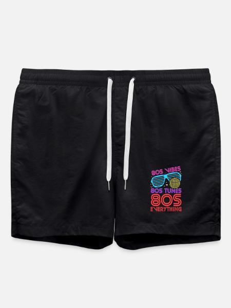 80s Vibes Tunes Everything - Swim Trunks - black