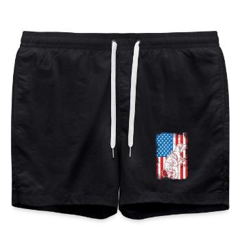 4 juillet USA Breakdance - Short de bain - noir - Devant - AI Model Male 185 light (185cm)