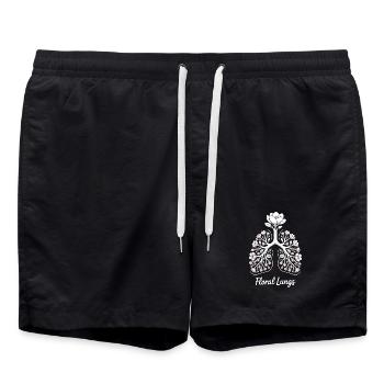 Floral Lungs - Swim Trunks - black - Front - AI Model Male 185 light (185cm)