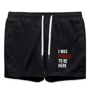 I Was Forced To Be Here - Swim Trunks - black - Front - AI Model Male 185 light (185cm)