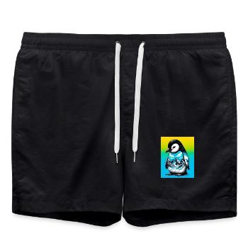 pingouin - Short de bain - noir - Devant - AI Model Male 185 light (185cm)