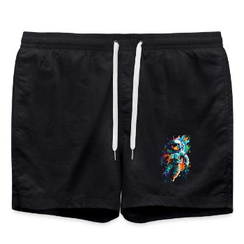 Astronaute de couleur dans l’espace spatial - Short de bain - noir - Devant - AI Model Male 185 light (185cm)