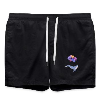 Weltraumwal - Badeshorts - Schwarz - Vorne - AI Model Male 185 light (185cm)
