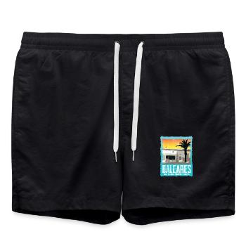 Îles Baléares Coucher de soleil Silhouette - Short de bain - noir - Devant - AI Model Male 185 light (185cm)