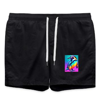 penguin - Swim Trunks - black - Front - AI Model Male 185 light (185cm)