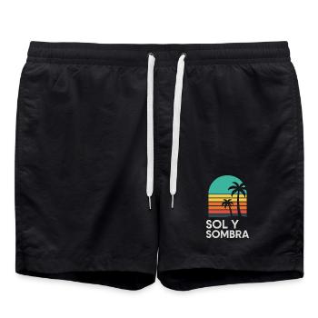 Ground and Shade Sunset Palm - Swim Trunks - black - Front - AI Model Male 185 light (185cm)
