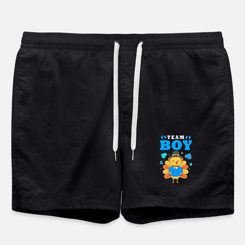 Thanksgiving Gender Reveal Werdende Mutter - Badeshorts - Schwarz