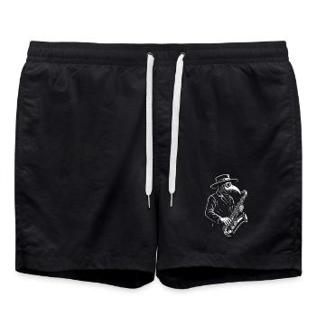 Jazz Plague Doctor Sax - Swim Trunks - black - Front - AI Model Male 185 light (185cm)