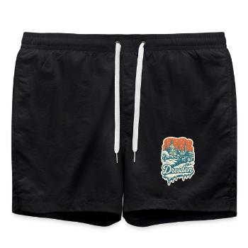 Dresden in the snowy winter magic - Swim Trunks - black - Front - AI Model Male 185 light (185cm)