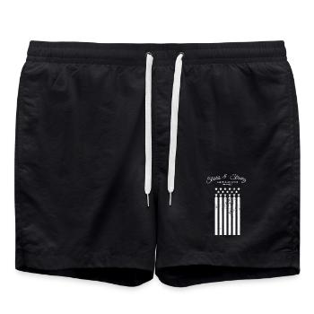 Stars and Strings - Swim Trunks - black - Front - AI Model Male 185 light (185cm)