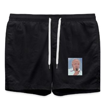 Sängerporträt Pop-Art Stil - Badeshorts - Schwarz - Vorne - AI Model Male 185 light (185cm)