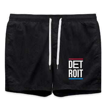 Logo-Design der Stadt Detroit - Badeshorts - Schwarz - Vorne - AI Model Male 185 light (185cm)