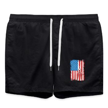 Architecte patriotique américain - Short de bain - noir - Devant - AI Model Male 185 light (185cm)