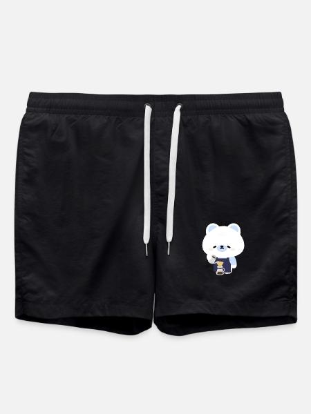 Cozy Polar Bear Barista - Swim Trunks - black