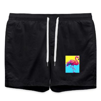Flamant - Short de bain - noir - Devant - AI Model Male 185 light (185cm)