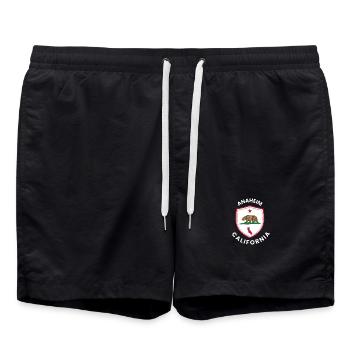 Drapeau de l’ours d’Anaheim, Californie - Short de bain - noir - Devant - AI Model Male 185 light (185cm)