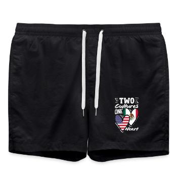 Fierté du Mexique & Maison Drapeau du Mexique - Short de bain - noir - Devant - AI Model Male 185 light (185cm)