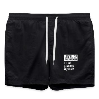 Hockey Hockey Hockey - Swim Trunks - black - Front - AI Model Male 185 light (185cm)