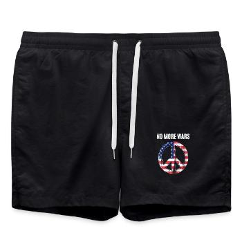 Peace USA Flag Against War - Short de bain - noir - Devant - AI Model Male 185 light (185cm)